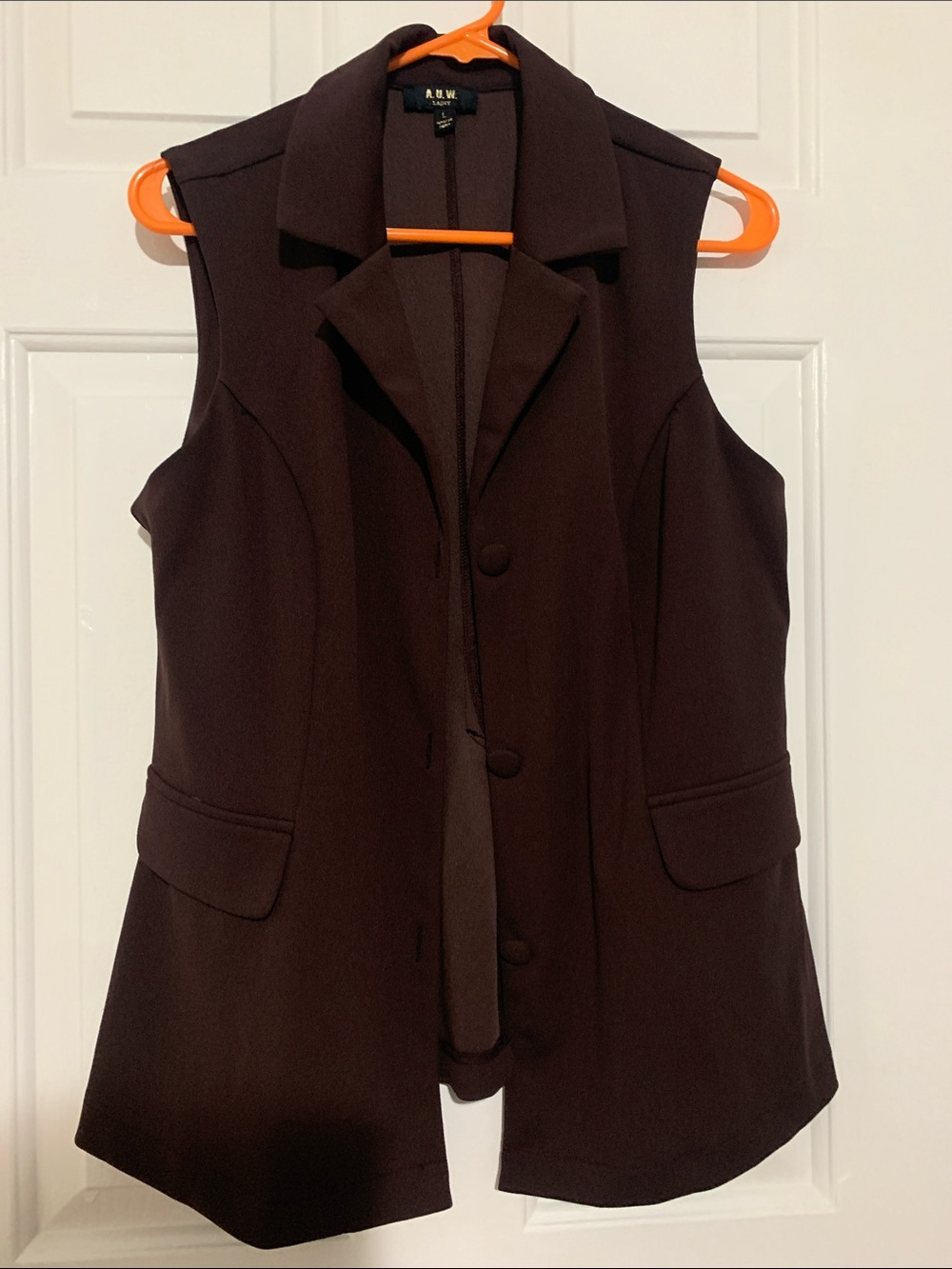 AUW Dark Brown Sleeveless Tailored Vest